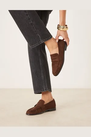 ASOS Minnie ruched detail loafer in suedette