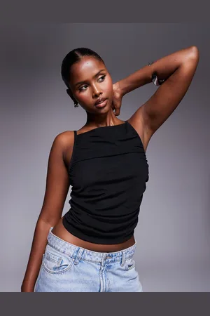 ASOS Gathered strappy mesh top in