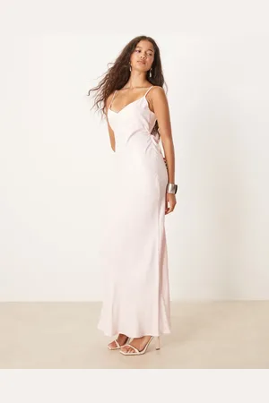 ASOS Satin tie back maxi dress in light