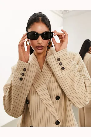 ASOS Double breasted mansy blazer in taupe pinstripe - part of a set