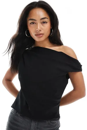 ASOS Lyocell drape off shoulder top in