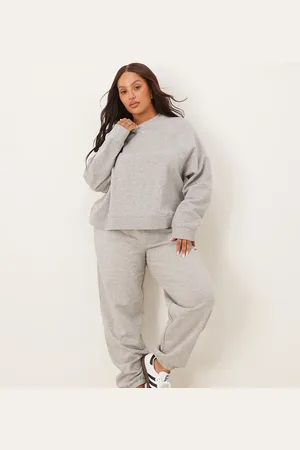 ASOS ASOS DESIGN Curve ultimate cuffed brushback sweatpants in heather