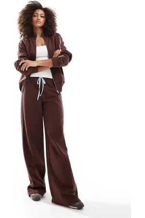 ASOS Contrast side stripe wide leg sweatpants in
