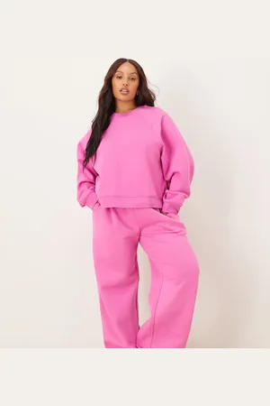 ASOS ASOS DESIGN Curve wide leg brushback sweatpants in
