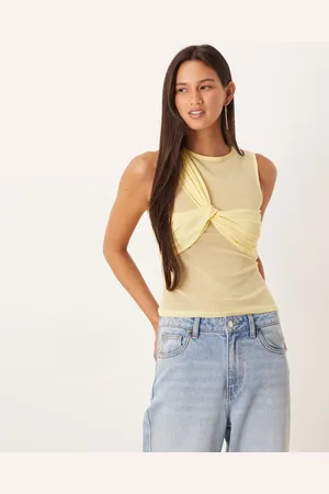 ASOS Mesh layered twist tank top in