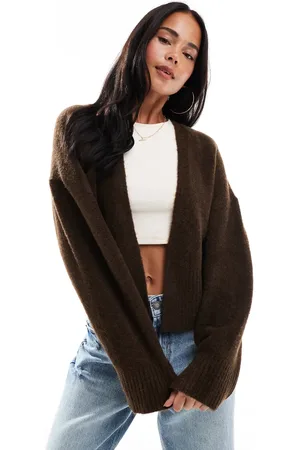 ASOS Edge to edge cardigan in chocolate