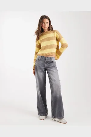 ASOS Knitted sweater in yellow and beige stripe