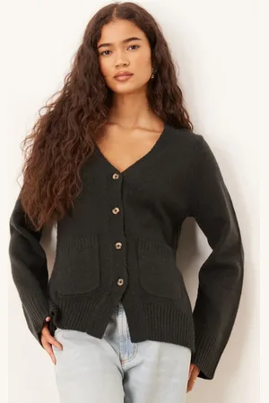 ASOS A line boyfriend cardigan with pocket detail in