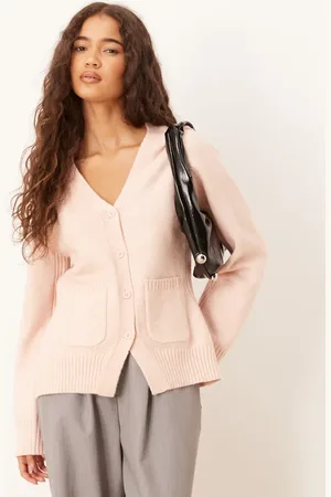 ASOS A line boyfriend cardigan with pocket detail in light