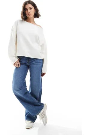 ASOS Slouchy off the shoulder sweater in cream
