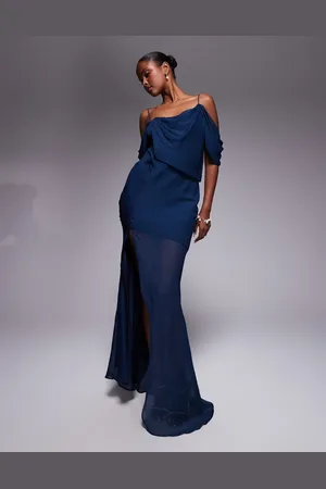 ASOS Drape front chiffon maxi dress in