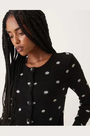 ASOS Neat fit cardigan in polka dot in mono