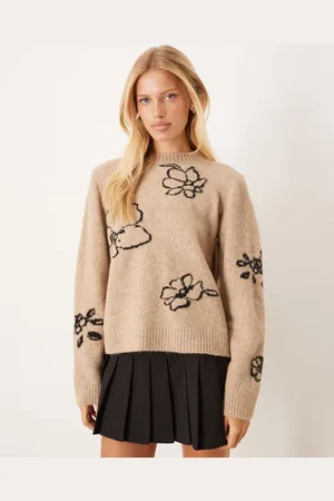 ASOS Knit sweater with floral intarsia in