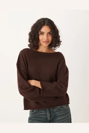 ASOS Slouchy off the shoulder sweater in chocolate