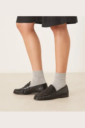 ASOS Wide Fit Minnie ruched detail loafer in