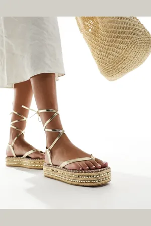 South Beach Studded flatform espadrille sandals in