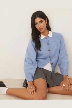 ASOS Crew neck cardigan with raglan sleeve detailing in