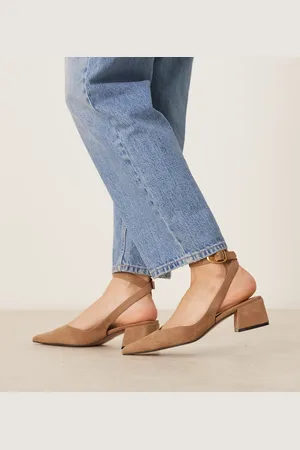 ASOS Sienna mid block heel shoes in taupe suedette