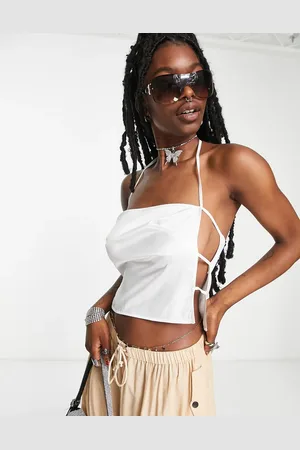 ASOS Strappy cami top with open side in ivory