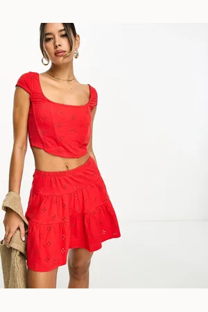 ASOS Broderie bone corset top in