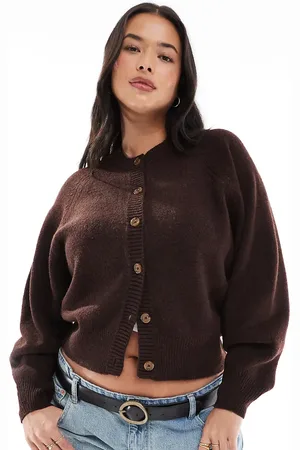 ASOS ASOS DESIGN Curve crew neck cardigan with raglan sleeve detailing in