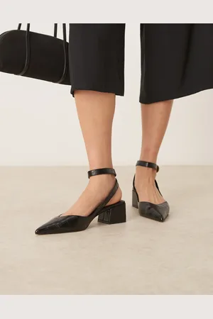 ASOS Sienna mid block heel shoes in croc