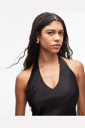 ASOS Satin scoop halterneck cami top in