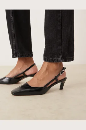 ASOS Shadow chisel toe slingback mid heel shoes in