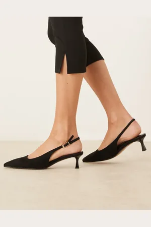 ASOS Skip slingback kitten heel shoes in suedette