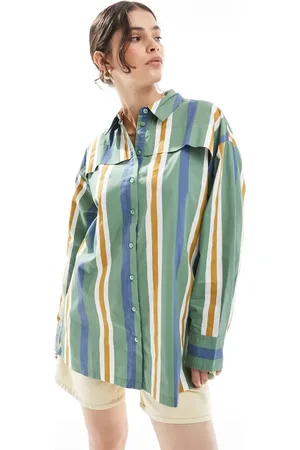 ASOS Yoke overlay shirt in stripe
