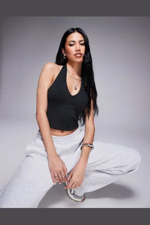 ASOS Sculpting halter neck crop top in