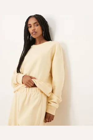 ASOS Oversized sweatshirt fabric top in buttermilk - part of a set