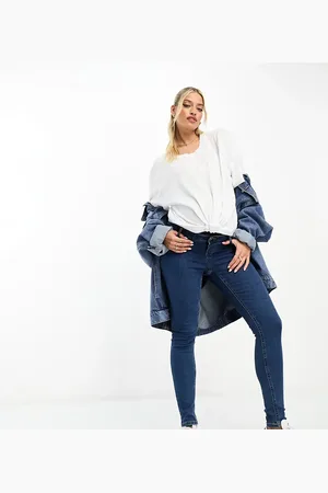 ASOS ASOS DESIGN Maternity skinny jeans with over bump in dark
