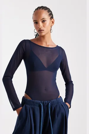 ASOS Mesh super scoop neck bodysuit in