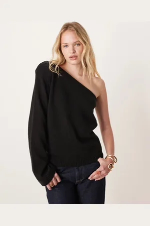 ASOS Knit one-shoulder top with shoulder pad in