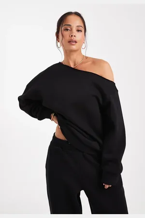 ASOS Off the shoulder brushback sweatshirt in
