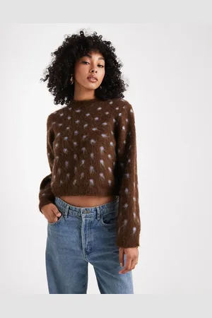 ASOS Brushed knit sweater in and blue polka dot