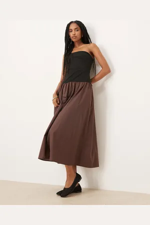 ASOS Bandeau hybrid midi dress in