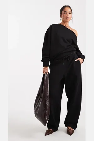 ASOS Oversized brushback sweatpants with cuffed hems detail in