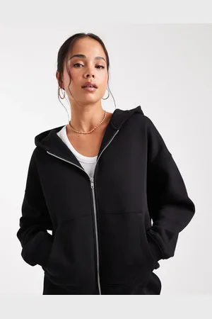 ASOS Oversized zip up brushback hoodie in