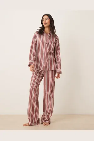ASOS Woven lightweight pajama pants in & white stripes