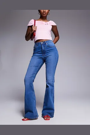 ASOS Sculpting super stretch flare jeans in mid