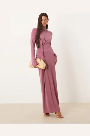 ASOS Modal twist knot detail maxi dress in mauve