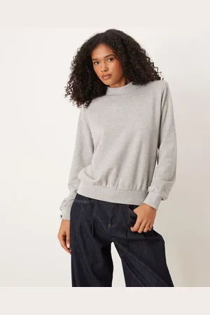 ASOS Shoulder pad detail sweat in heather