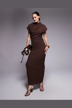 ASOS Dropped sleeve maxi dress in chocolate
