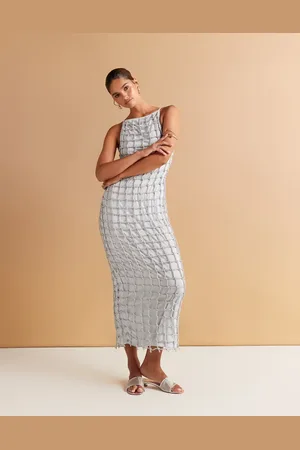 ASOS Macrame slash neck maxi dress in