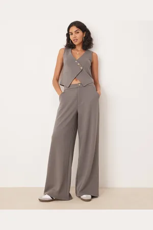 ASOS Jersey twill wide leg pants in dark - part of a set