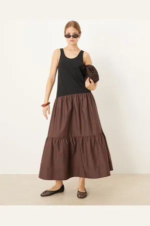 ASOS Scoop neck hybrid smock maxi dress in