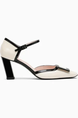 Roger Vivier Cream/Black Patent Leather Mary Jane