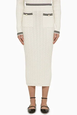 Alessandra Rich Cotton Plaited Midi Skirt